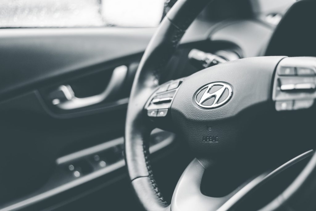 Black Hyundai Steering Wheel